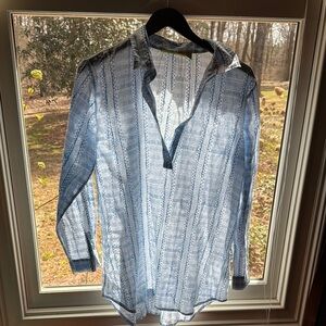 Blue and White Patterned Shirt/Tunic